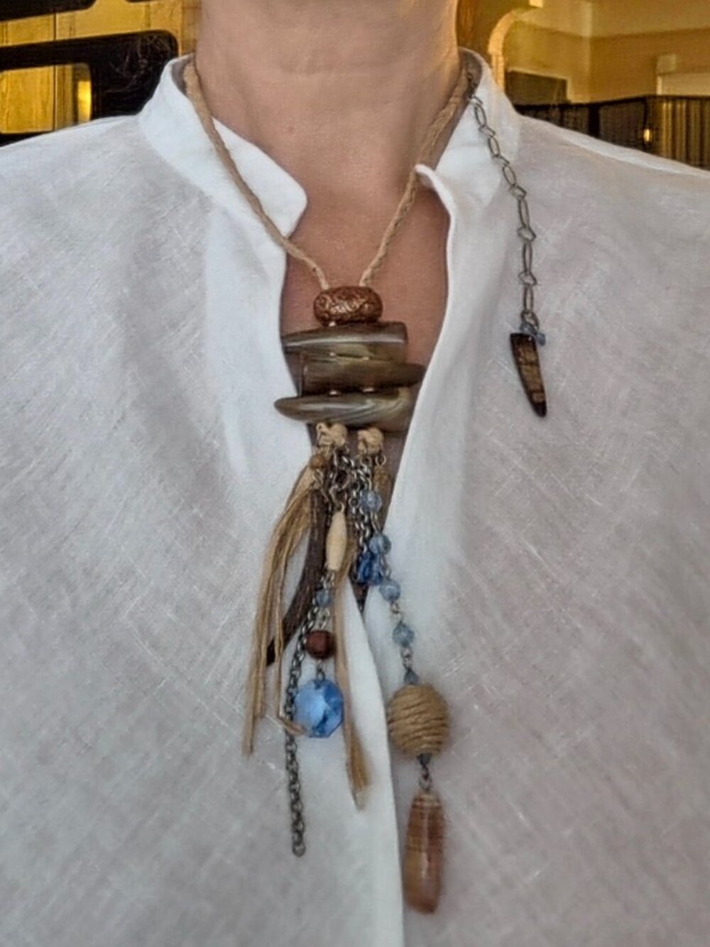Ethnic-style paper necklace